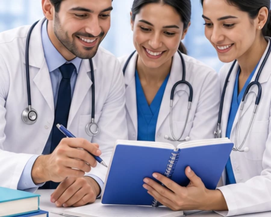 Doctors reviewing pay and rota planning